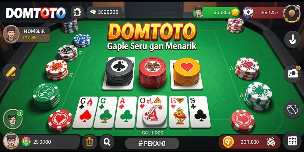 Tampilan gameplay Gaple yang seru di DOMTOTO.