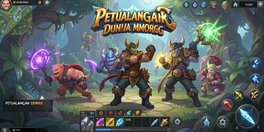 Tangkapan layar gameplay utama IDR89 menampilkan petualangan epik dalam MMORPG.