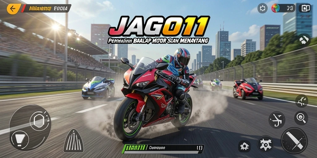 Tampilan balapan seru di JAGO11 dengan motor kencang.