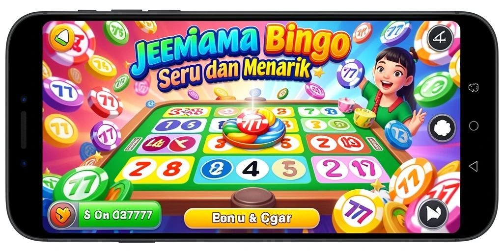 Tampilan permainan Bingo yang seru dan grafis menawan.