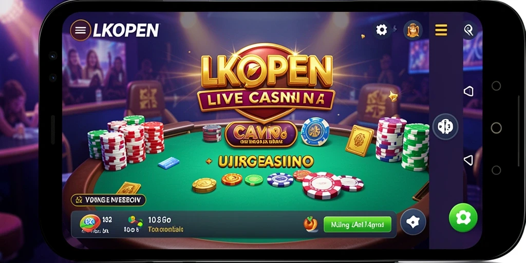 Screenshot LKOPEN menampilkan dealer langsung dan variasi permainan kasino.
