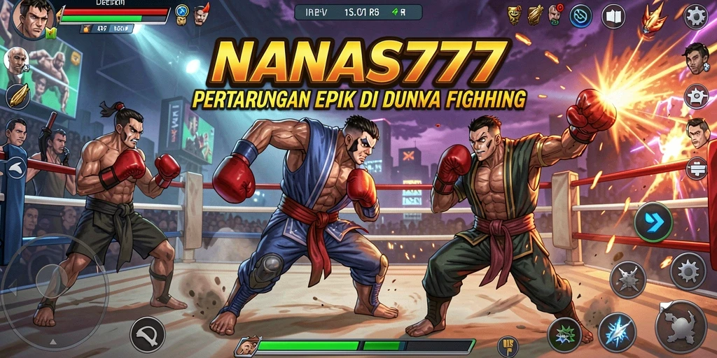 Screenshot gameplay NANAS777 menampilkan pertarungan seru dengan efek visual yang memukau.