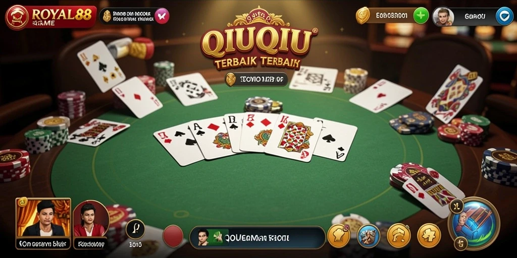 Screenshot utama ROYAL88 menampilkan aksi seru permainan QiuQiu.