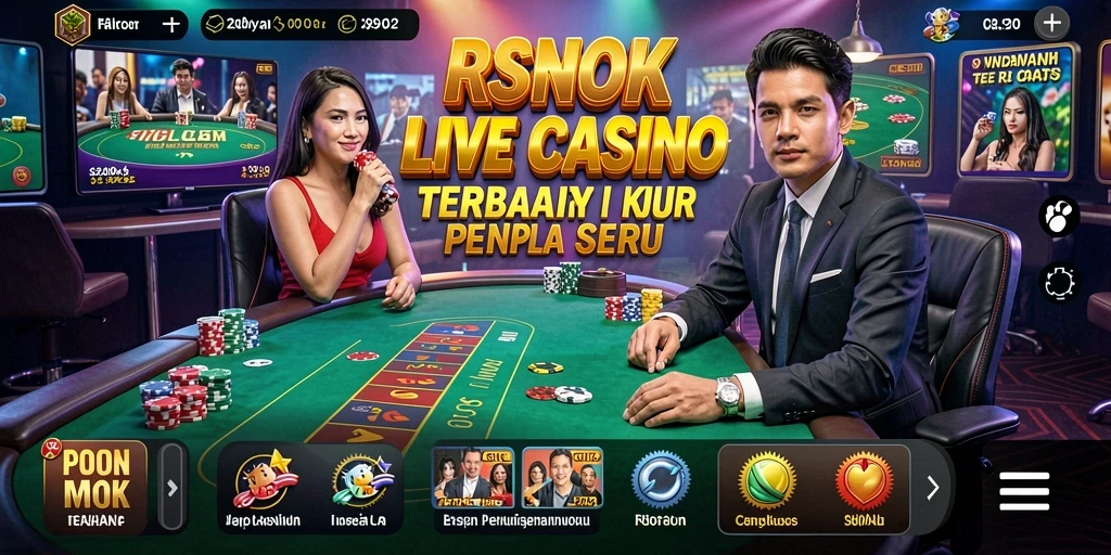 Tampilan menarik dari gameplay Live Casino RSNOK dengan dealer profesional.