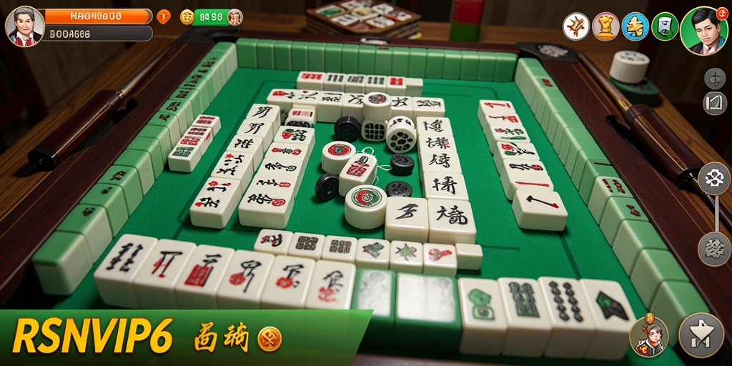 Screenshot gameplay RSNVIP6 menampilkan aksi seru permainan Mahjong.