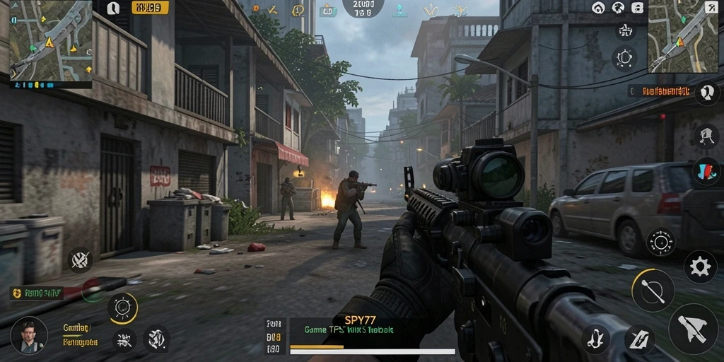 Tampilan gameplay SPY77 yang penuh aksi dan menegangkan.