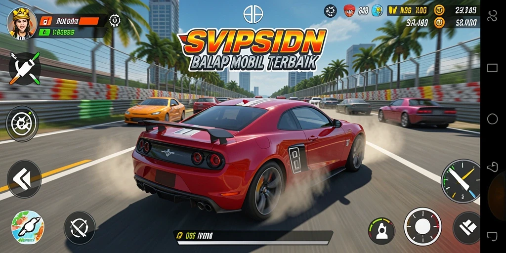 Tampilan menarik dari gameplay SVIPSIDN dengan balapan seru.