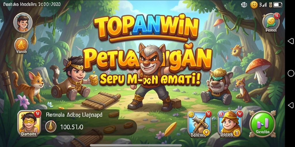 Tangkapan layar utama TOPANWIN menampilkan gameplay petualangan yang penuh aksi.