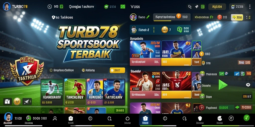 Tampilan menarik dari aplikasi TURBO78 dengan berbagai pilihan taruhan olahraga.