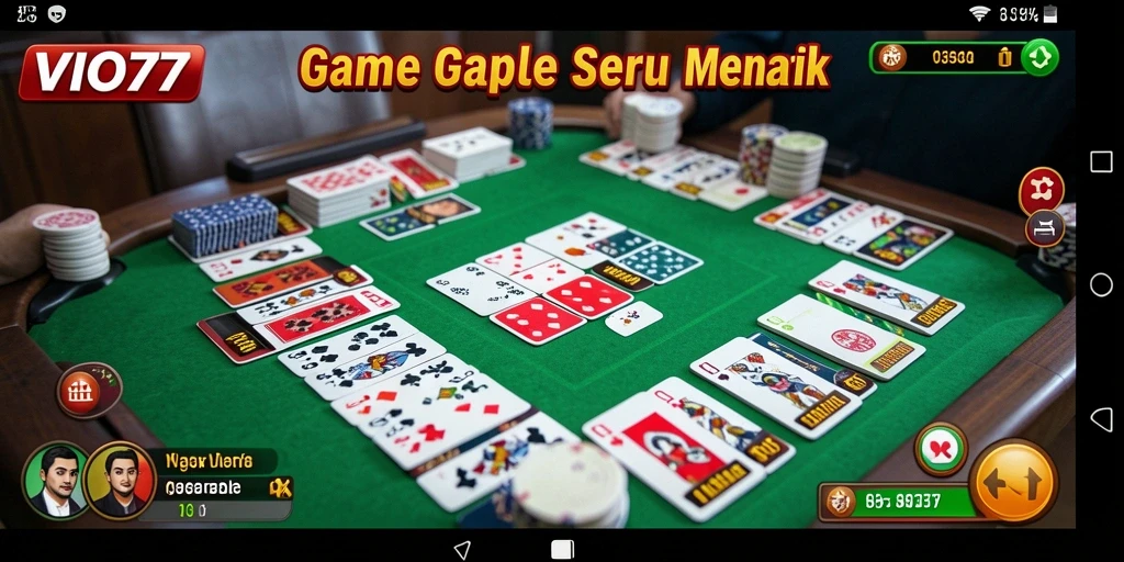 Screenshot VIO77 menunjukkan gameplay Gaple yang seru.