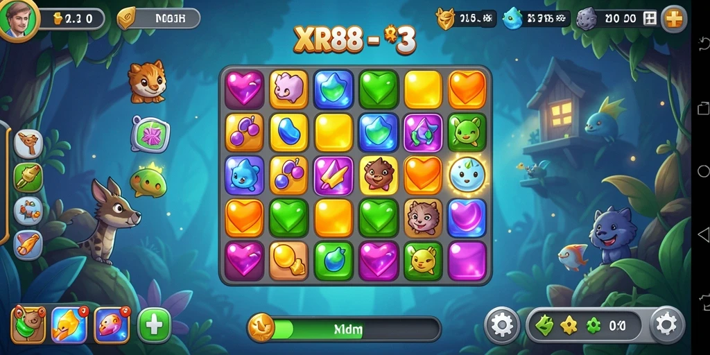 Tampilan gameplay XR88 dengan kombinasi elemen Match-3 yang menarik.