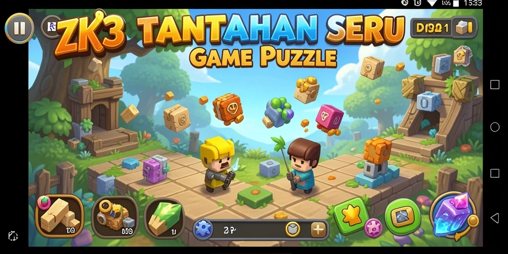 Gameplay ZK3 yang penuh warna dan menantang.