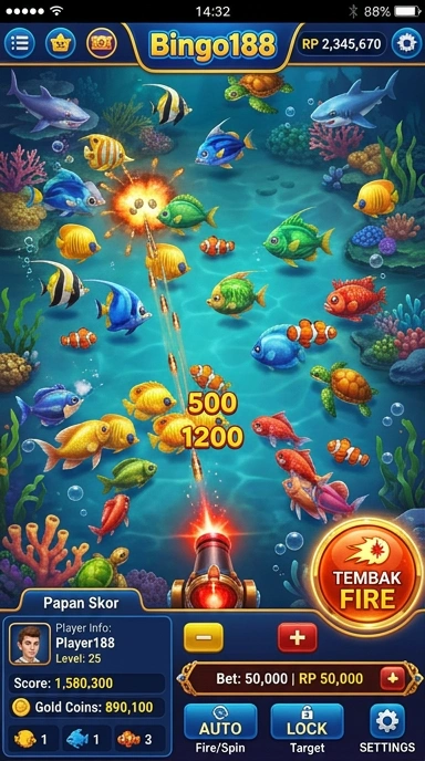 Tampilan utama aplikasi bingo188 dengan pilihan kategori aplikasi.